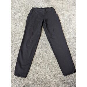 Lululemon Black Perforated Crossover Waistband Leggings Pants Tulip Hem